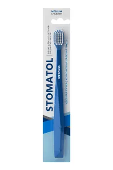 Зубная щётка STOMATOL для взрослых c мягкой щетиной MEDIUM , 1 шт