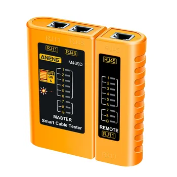 ANENG M469D Тестер сетевого кабеля Прибор для сопряжения телефонных линий RJ11 RJ45 со светодиодом жёлтый