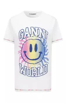 Хлопковая футболка Ganni