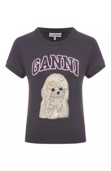 Хлопковая футболка Ganni