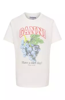 Хлопковая футболка Ganni