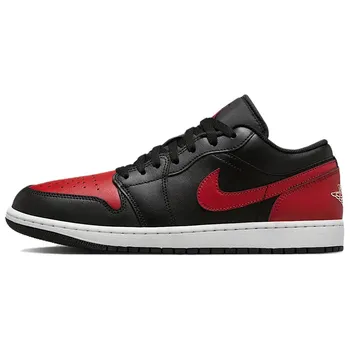 Кроссовки Air Jordan 1 Low Bred мужские черные Varsity-красные белые 553558-067 44