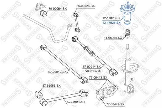 опора амортизатора заднего правого!\ Toyota Camry 2.4 16V/3.5 24 06> 12-17026-SX STELLOX