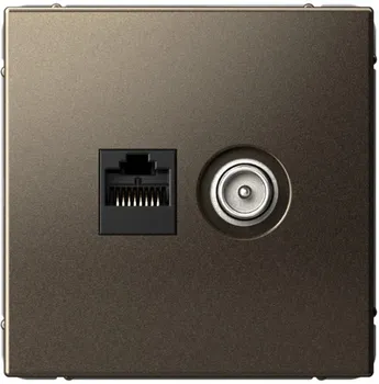 Розетка Systeme Electric GAL000689 ArtGallery двойная ТВ + компьютерная RJ45, кат. 5Е, Мокко