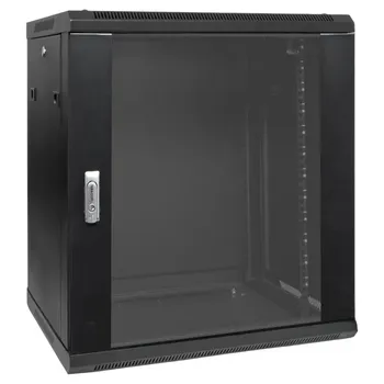 Шкаф настенный 19", 12U EKF TRP-WLL-1266-40B TERACOM PRO 600х600 мм дверь стеклянная с замком-ручкой чёрный