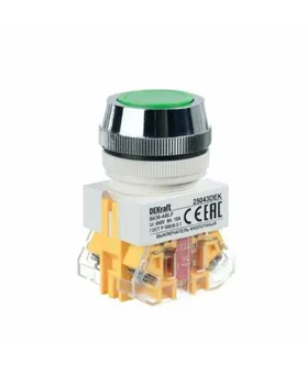Выключатель DEKraft 25043DEK кноп. ABLF D30 ЗЕЛЕНЫЙ 220В ВK-30
