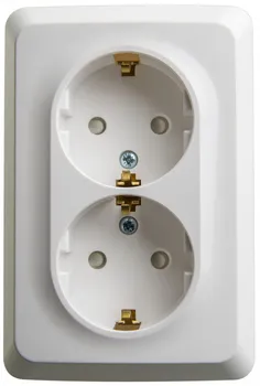 Розетка Schneider Electric PA16-108B 2-ая угловая с/з со шторками 16А 250B белый