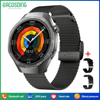 SACOSDING Смарт-часы для мужчин с экраном HD 1,53 дюйма, Bluetooth, часы для звонков, GPS-отслеживание сердечного ритма, артериального давления, кислорода в крови, умные часы