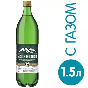 Вода Ессентуки №17 минеральная лечебная газированная 1.5л