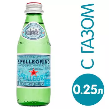 Вода Sanpellegrino минеральная природная лечебно-столовая газированная 250мл