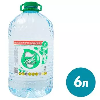 Вода Семь ручьев Окуловская минеральная негазированная 6л