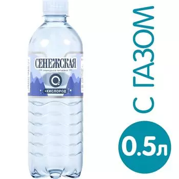 Вода Сенежская + Кислород природная питьевая газированная 500мл (упаковка 12 шт.)