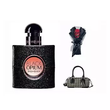 YVES SAINT LAURENT Парфюмерный набор Black Opium +Букет+Сумка