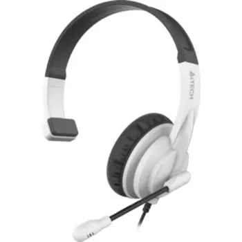 Наушники с микрофоном A4Tech HU-11 черный/белый 2м накладные USB оголовье (HU-11/USB/BLACK+WHITE)