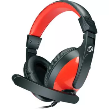 Наушники с микрофоном Oklick HS-L300 черный/красный 1.8м мониторные оголовье (1532021)