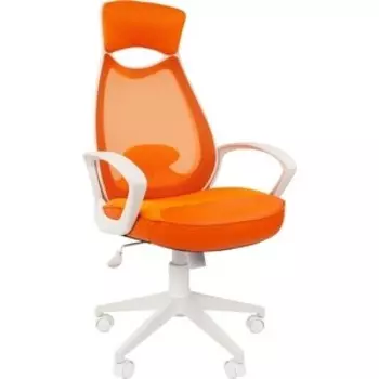 Офисное кресло Chairman 840 белый пластик TW16/TW-66 оранжевый