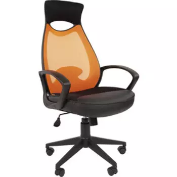 Офисное кресло Chairman 840 черный пластик TW-66 оранжевый