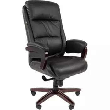 Офисное кресло Chairman СН 404 кожа + PU черное