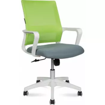 Офисное кресло NORDEN Бит LB 815BW-AF07-T58 белый пластик / зеленая сетка / темно серая ткань