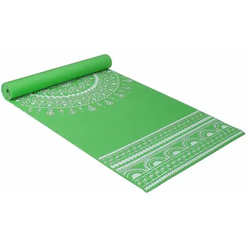 Коврик для йоги с мандалой зеленый, Strauss Meditation Designer Green Yoga Mat, произв. MYINDIA