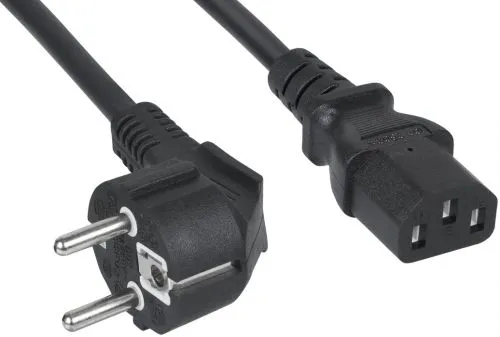 Кабель питания Filum FL-PC-SH90/C13-C1-1.8-BK ПВС-АП 3x1.0 CEE 7/7(Schuko) угловая - C13, 220/250В, 10А, чёрный, 1.8м