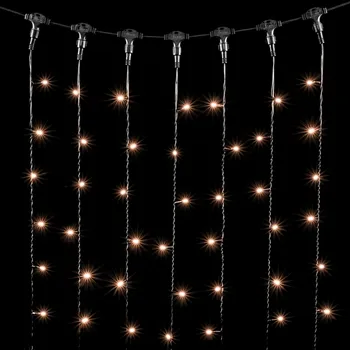 Гирлянда Занавес x м Экстра Тепло-Белый 220В, LED, Провод Черный ПВХ, IP54 Laitcom Занавесы PCL402-11-2EWW