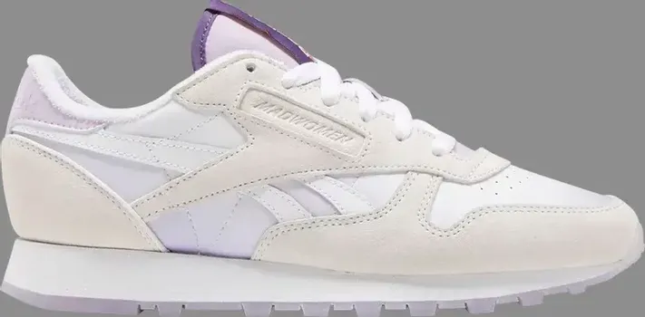 Кроссовки madwoman x classic leather 'white purple oasis' Reebok, белый