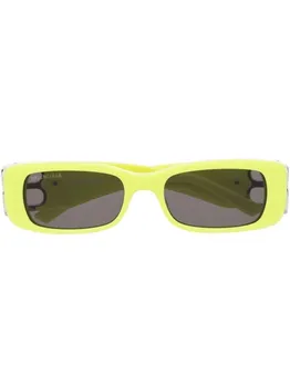 Balenciaga Eyewear солнцезащитные очки в прямоугольной оправе с логотипом, желтый