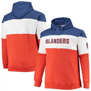 Мужская фирменная королевская/оранжевая флисовая толстовка New York Islanders Big & Tall с цветными блоками Fanatics