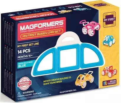 Магнитный конструктор MAGFORMERS 702007 (63146) My First Buggy, синий.