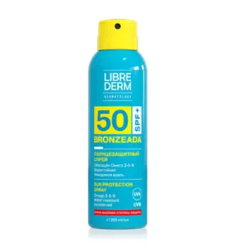 LIBREDERM Bronzeada Солнцезащитный спрей SPF50 с Омега 3-6-9, 200 мл