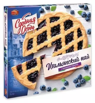 Пирог песочный с начинкой черника, 400г