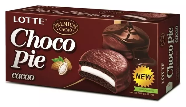 Пирожное Lotte Chocopie шоколадное, 168г
