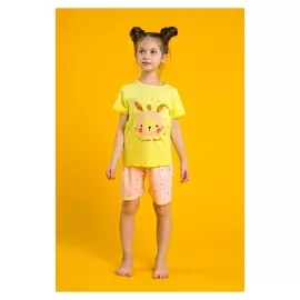 Пижама для девочки "Twinkle Rabbit", рост 110-116 см, цвет жёлтый/розовый