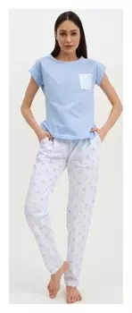 Пижама женская Kaftan "Звёздочки" брюки, футболка, р. 40-42