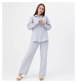 Пижама женская (Рубашка и брюки) Kaftan "Basic" размер 44-46, цвет серо-голубой