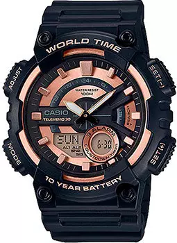 Японские наручные мужские часы Casio AEQ-110W-1A3. Коллекция Ana-Digi