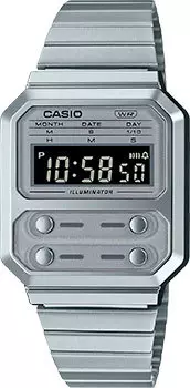 Японские наручные мужские часы Casio A100WE-7B. Коллекция Vintage
