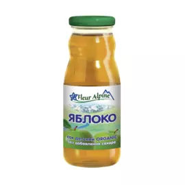 Сок детский осветленный Fleur Alpine яблочный, с 4 месяцев, 200 мл
