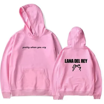 Lana del rey Pretty When You Cry Merch Hoodies Unisex Hooded Sweatshirt Casual Clothing L