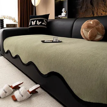 Non-Slip Couch Slipcover Protector Universal Irregularity Sofa Cushion European Retro All-SEASON Solid Color Sofa Cover 70X70