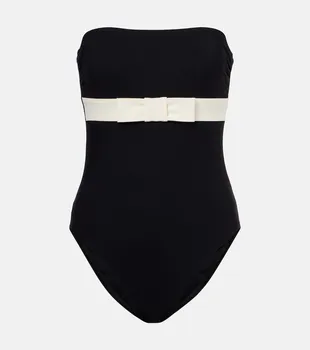 Купальник с бантом и деталями Karla Colletto, Black / Cream