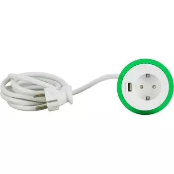 Блок с розеткой и USB Schneider Unica System цвет белый