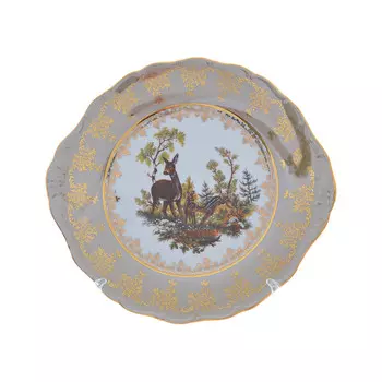 Блюдо круглое crown aristokrat охота бежевая 27 см (repast) мультиколор
