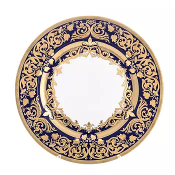 Блюдо круглое falkenporzellan natalia cobalt gold 32 см (repast) мультиколор