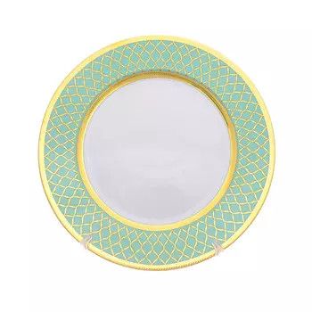 Блюдо круглое falkenporzellan valencia seladon gold 32 см (repast) мультиколор