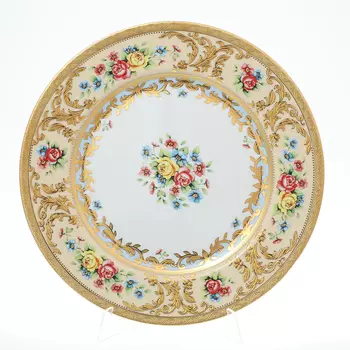 Блюдо круглое falkenporzellan vienna creme gold 32 см (repast) мультиколор