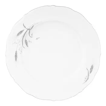 Блюдо круглое серебряные колосья (repast) белый
