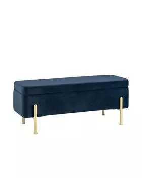 Банкетка болейн с ящиком (stoolgroup) синий 110x42x42 см.