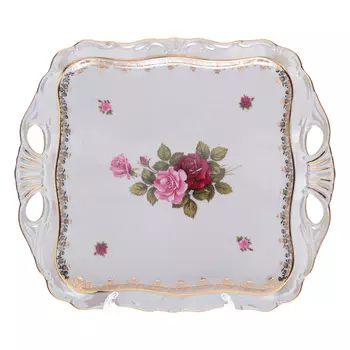 Блюдо квадратное queen s crown роза перламутр 34x29 см (repast) мультиколор